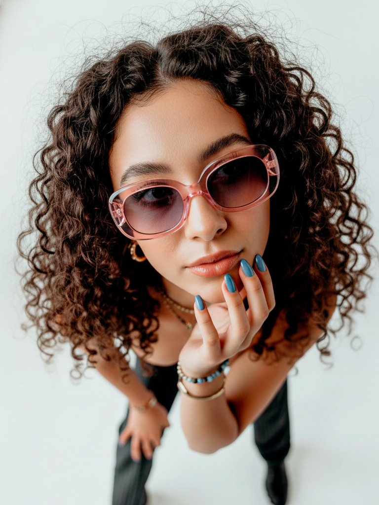 Modelo con gafas de pasta rosas Kayros modelo Greta en BLACK FRIDAY