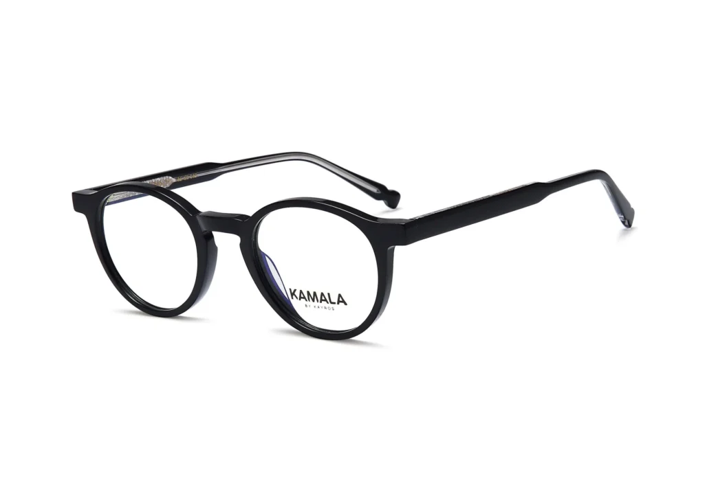 Gafas graduadas de acetato Kamala CORAL Black en vista frontal