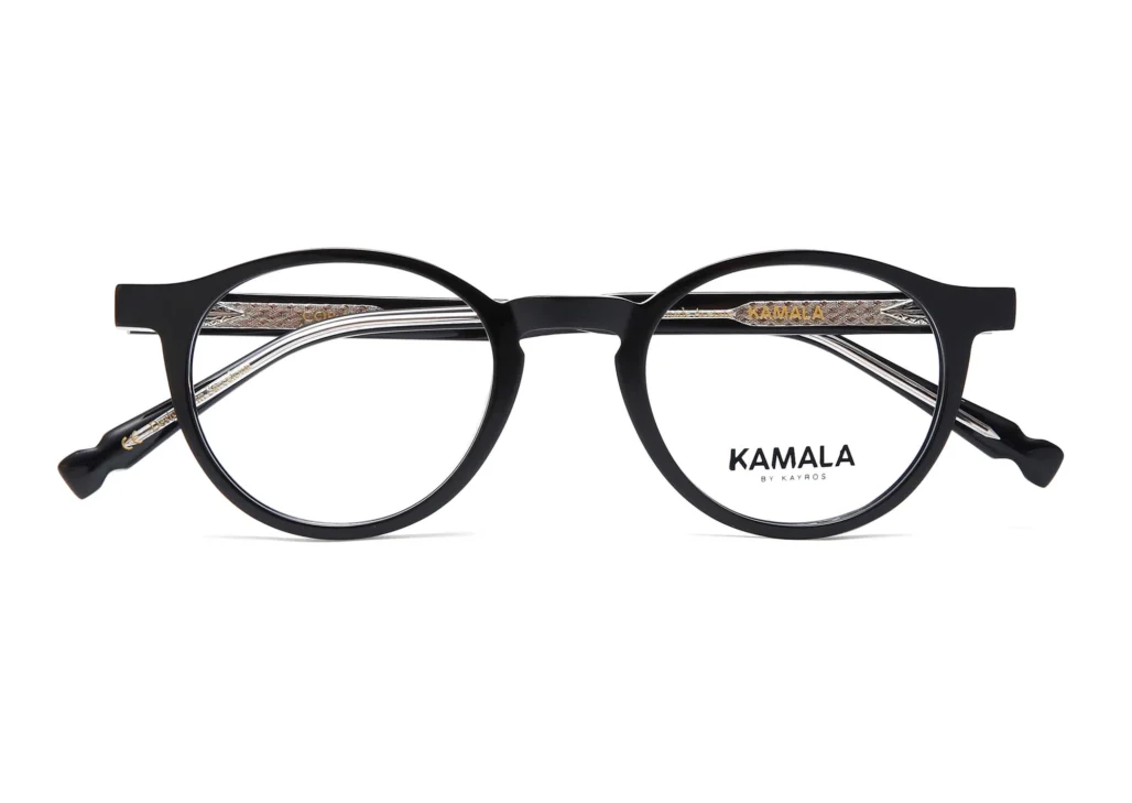 Gafas graduadas de acetato Kamala CORAL Black en vista lateral
