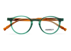 Gafas graduadas de acetato Kamala CORAL Green en vista lateral