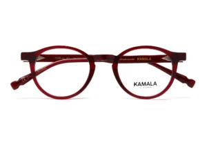 Gafas graduadas de acetato Kamala CORAL Red en vista lateral