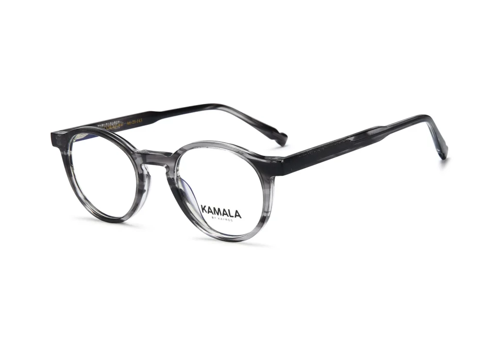 Gafas graduadas de acetato Kamala CORAL Grey en vista frontal