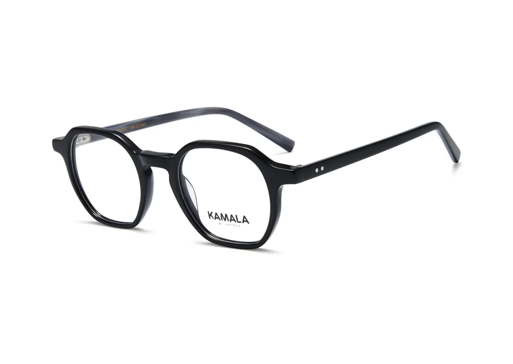 Gafas graduadas de acetato Kamala GAZE Black en vista frontal