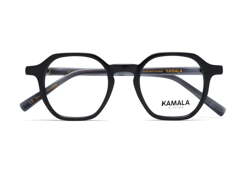 Gafas graduadas de acetato Kamala GAZE Black en vista lateral