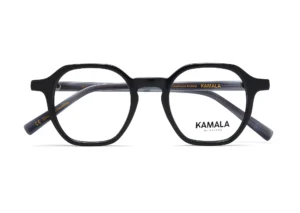 Gafas graduadas de acetato Kamala ELAN Black en vista lateral