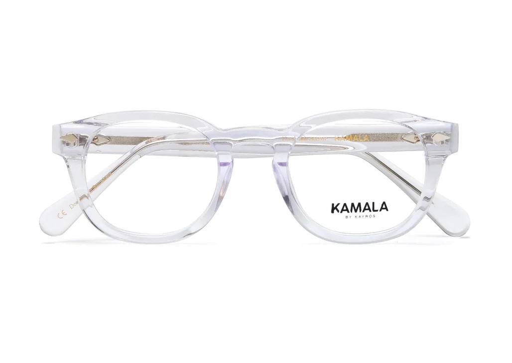 Gafas graduadas de acetato Kamala GAZE Transparent en vista lateral