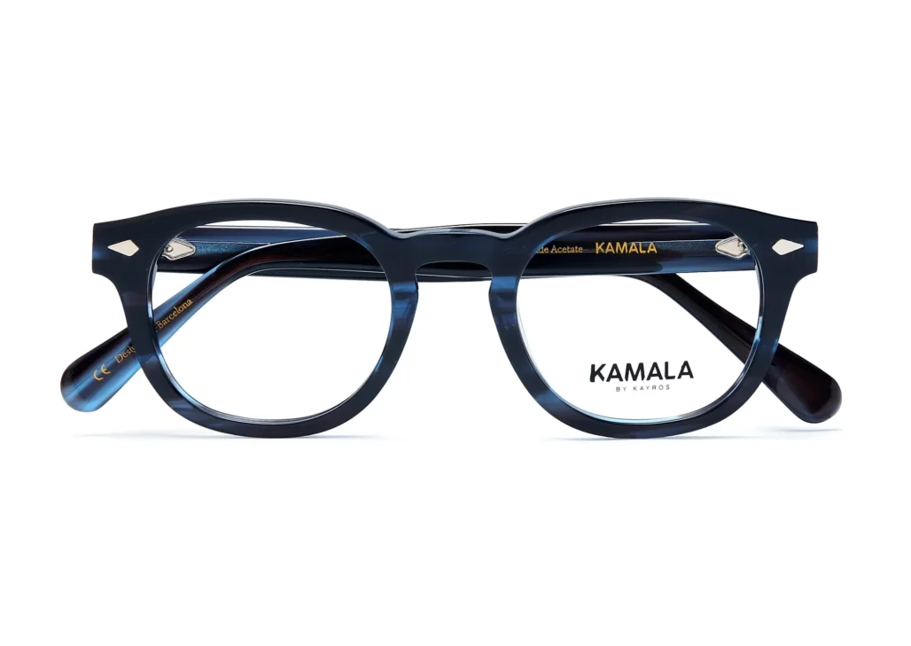 Gafas graduadas de acetato Kamala GAZE Blue en vista lateral