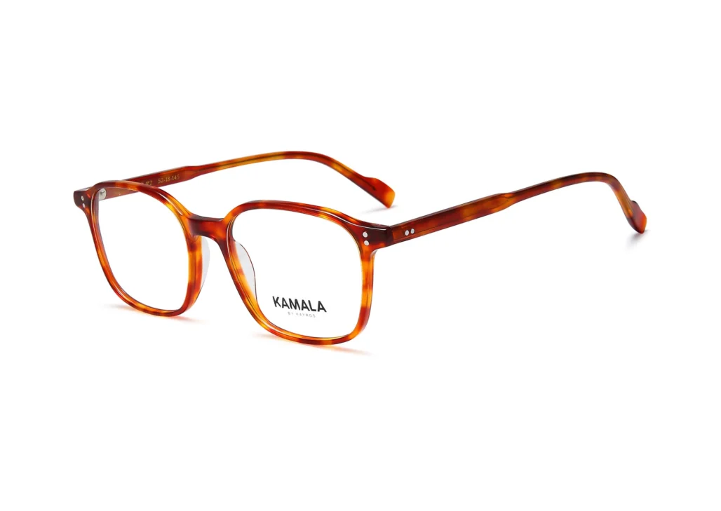 Gafas graduadas de acetato Kamala HALO Camel en vista frontal