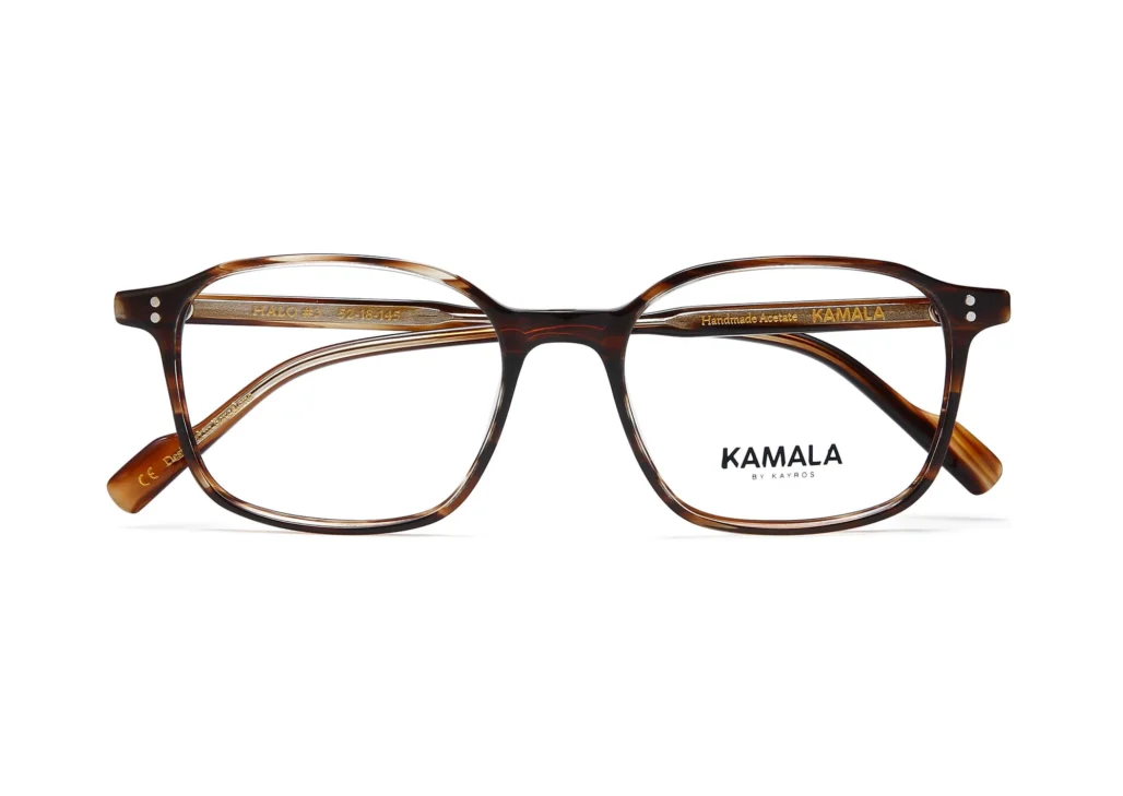 Gafas graduadas de acetato Kamala HALO Brown en vista lateral