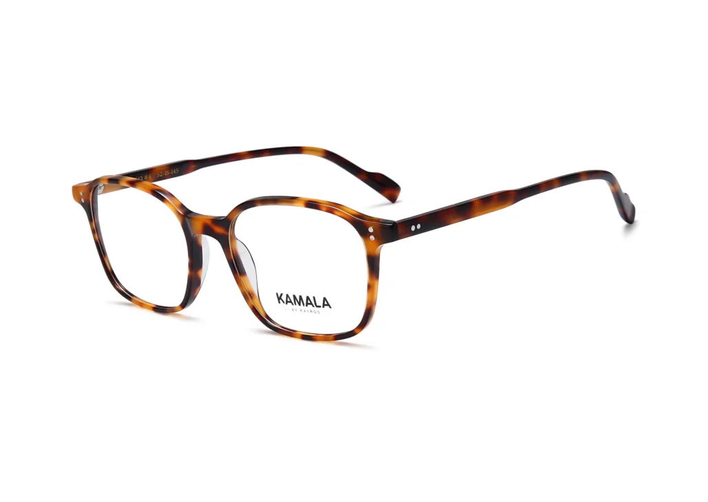 Gafas graduadas de acetato Kamala HALO Tortoise en vista frontal