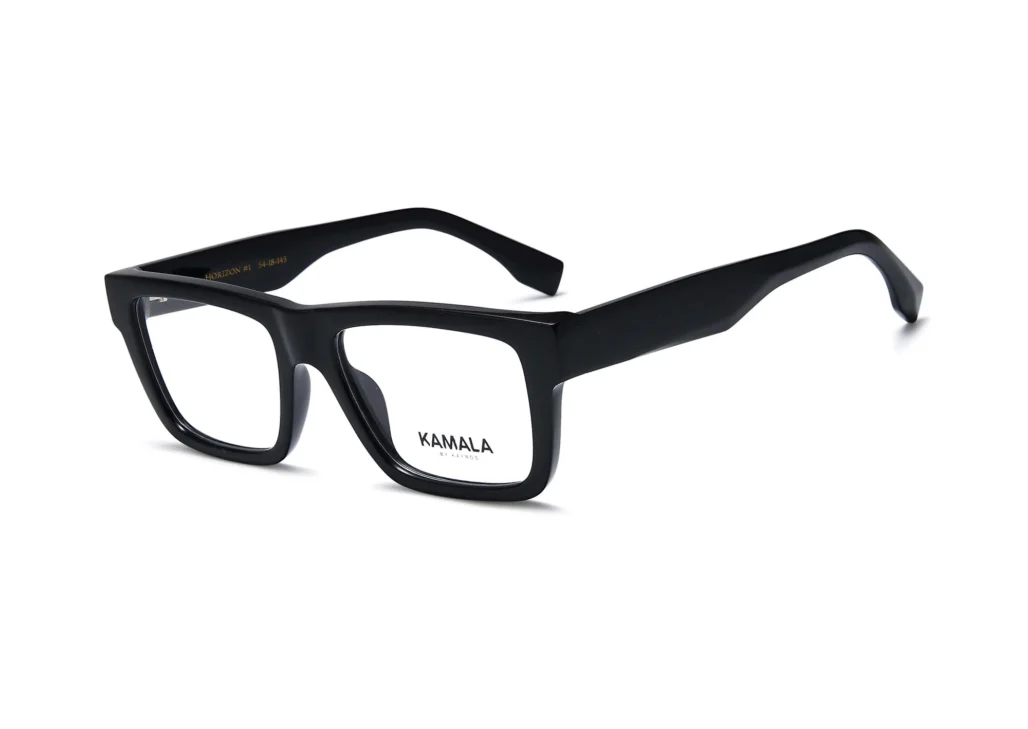 Gafas graduadas de acetato Kamala HORIZON Black en vista frontal