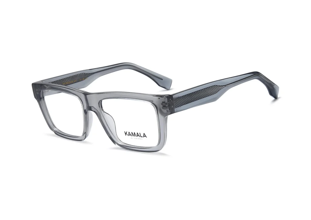 Gafas graduadas de acetato Kamala HORIZON Grey en vista frontal