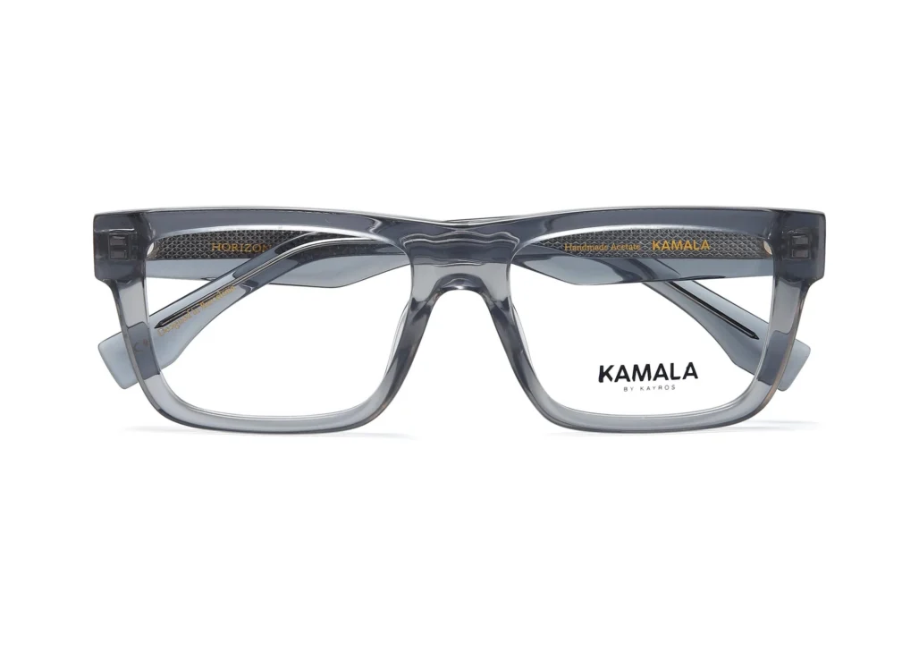 Gafas graduadas de acetato Kamala HORIZON Grey en vista lateral