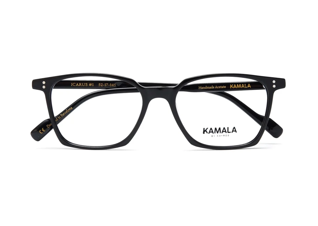 Gafas graduadas de acetato Kamala ICARUS Black en vista lateral