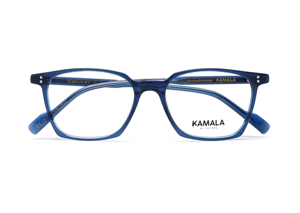 Gafas graduadas de acetato Kamala ICARUS Blue en vista lateral