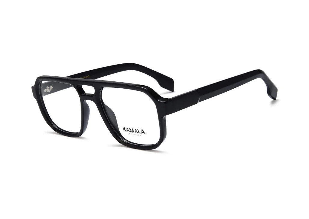 Gafas graduadas de acetato Kamala INDIGO Black en vista frontal