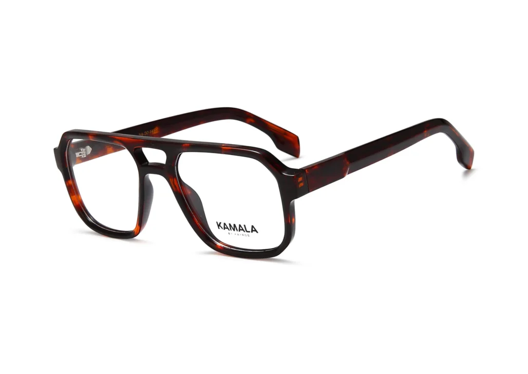 Gafas graduadas de acetato Kamala INDIGO Tortoise en vista frontal