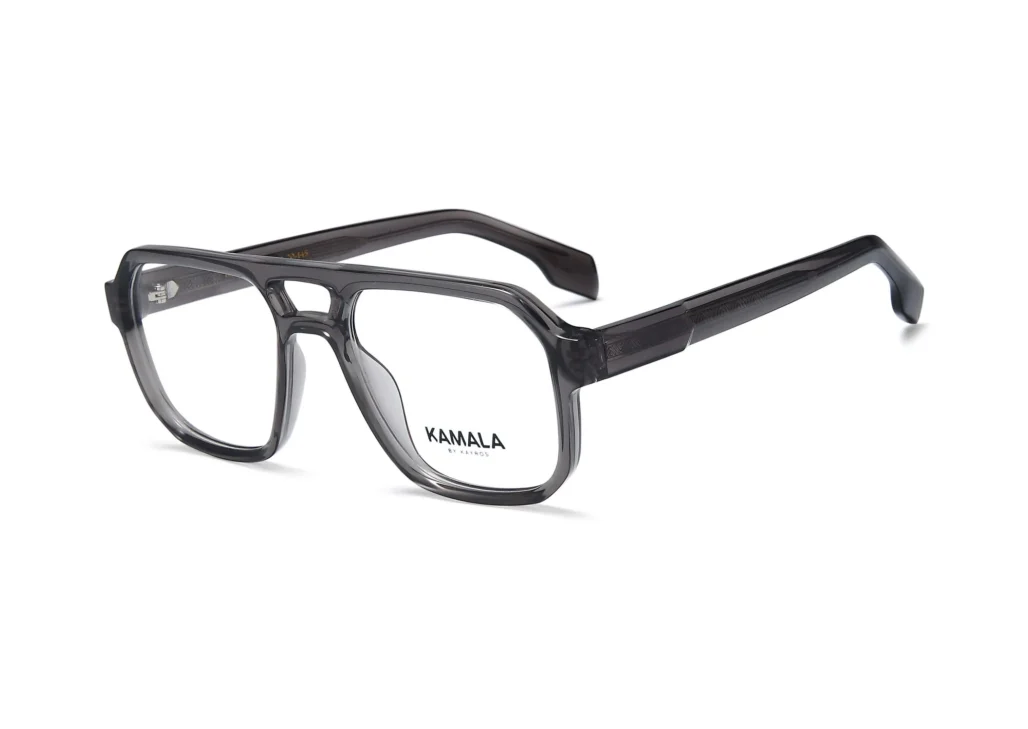 Gafas graduadas de acetato Kamala INDIGO Grey en vista frontal