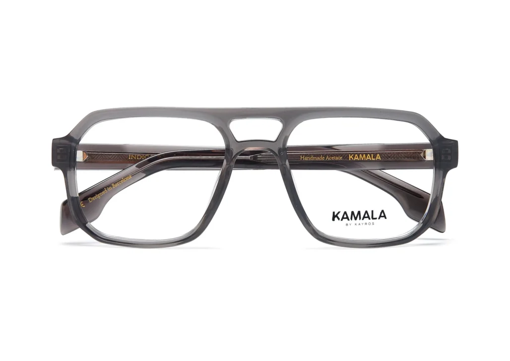 Gafas graduadas de acetato Kamala INDIGO Grey en vista lateral