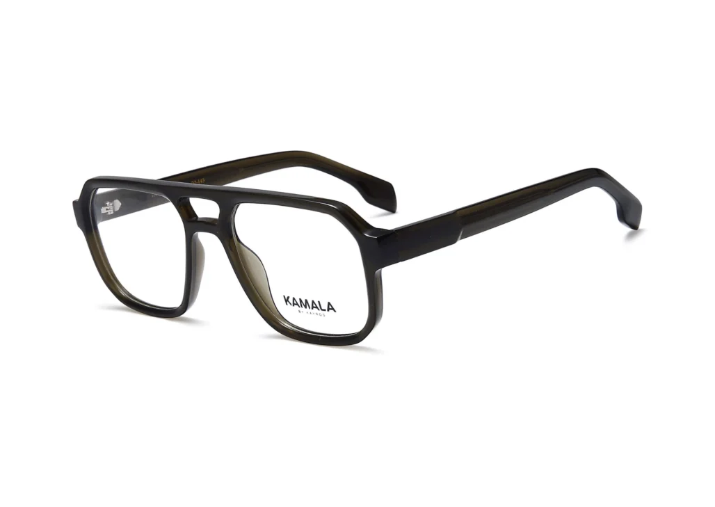 Gafas graduadas de acetato Kamala INDIGO Green en vista frontal