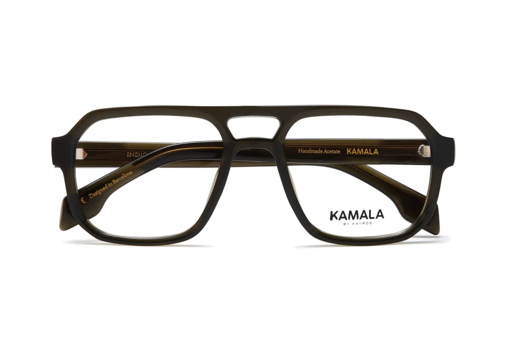 Gafas graduadas de acetato Kamala INDIGO Green en vista lateral