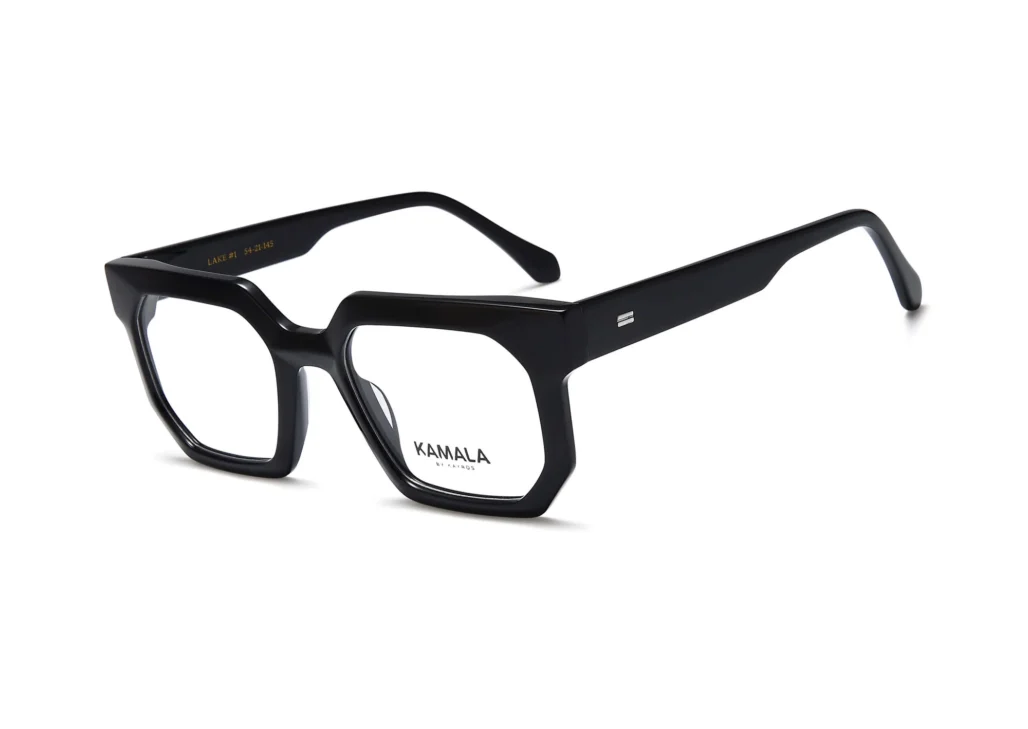 Gafas graduadas de acetato Kamala LAKE Black en vista frontal