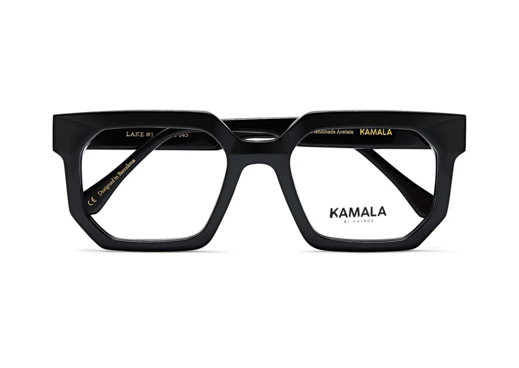 Gafas graduadas de acetato Kamala LAKE Black en vista lateral