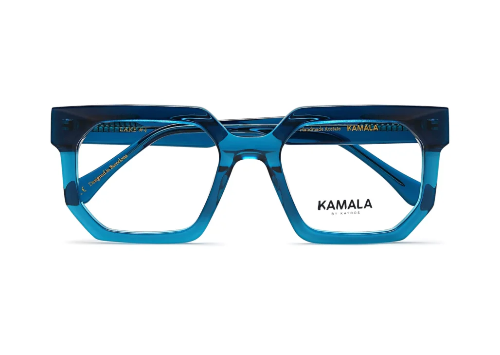 Gafas graduadas de acetato Kamala LAKE Blue en vista lateral