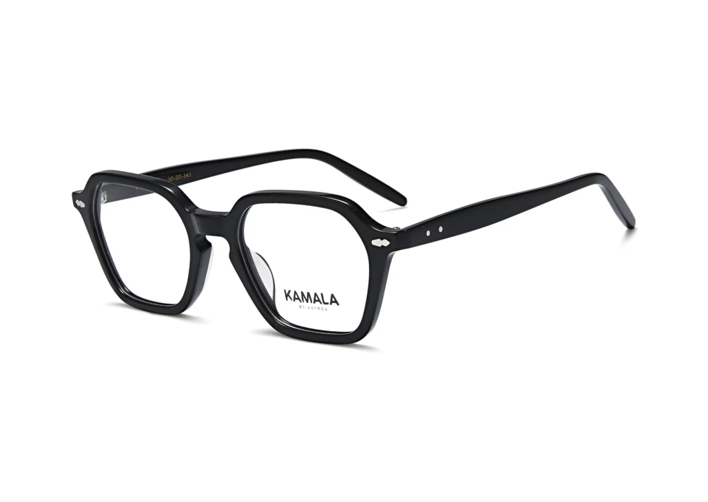 Gafas graduadas de acetato Kamala PAUSA Black en vista frontal