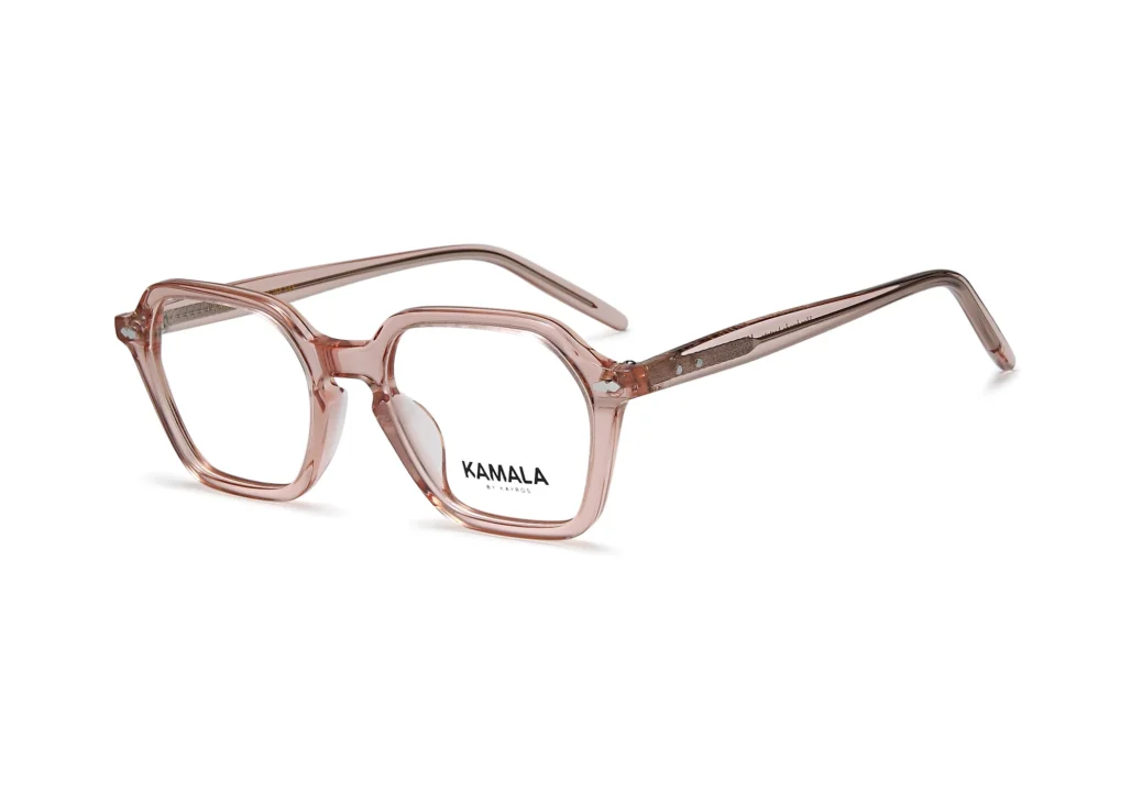 Gafas graduadas de acetato Kamala PAUSA Rose en vista frontal