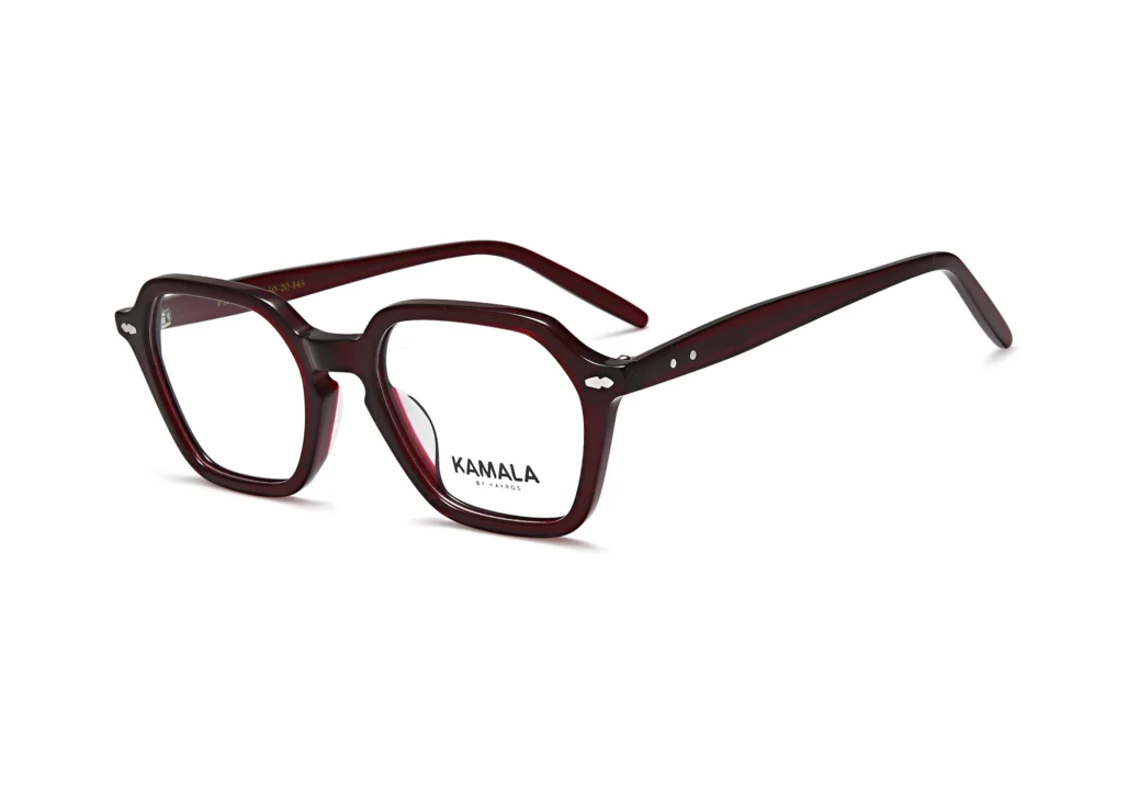 Gafas graduadas de acetato Kamala PAUSA Wine en vista frontal