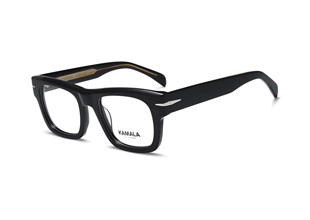 Gafas graduadas de acetato Kamala OASIS Black en vista frontal