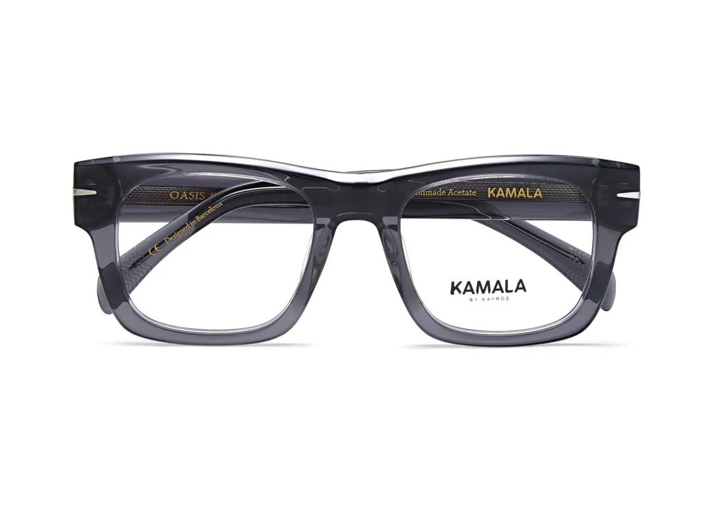 Gafas graduadas de acetato Kamala OASIS Grey en vista frontal