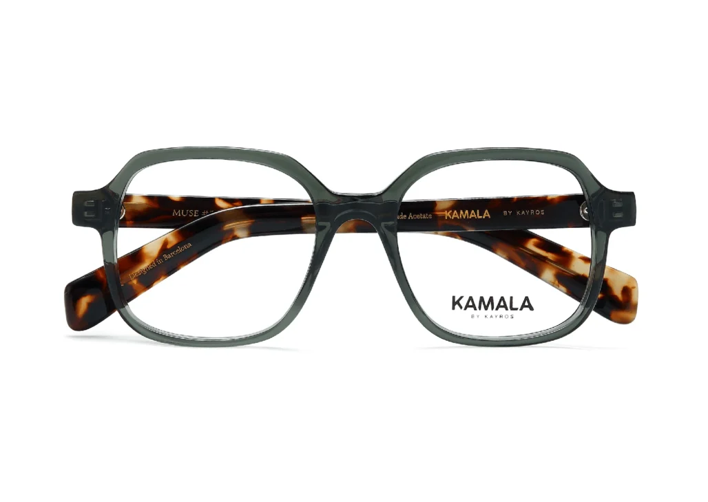 Gafas graduadas de acetato Kamala MUSE Grey en vista frontal