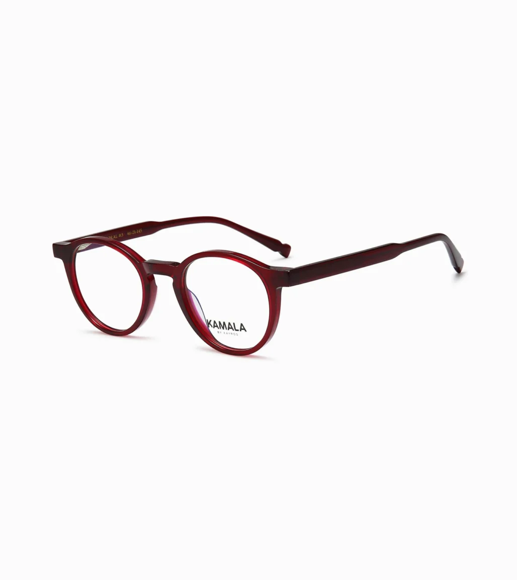 Gafas Kamala CORAL RED en vista perspectiva